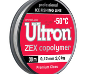 Леска ULTRON Zex Copolymer 0,18 мм, 30 м, 4,0 кг, прозрачный (уп.10 шт) -50