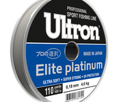 Леска ULTRON Elite Platinum 0,14 мм, 30 м, 2,3 кг, серебристый (уп.10 шт)