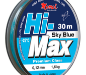 Леска зимняя Hi-Max Sky Blue голубая, 0,14 мм, 2,1 кг, 30 м (уп.10 шт) -25