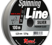 Леска Spinning Line Silver 0,16 мм, 3,0 кг, 100 м, (уп.5 шт)