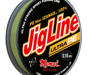 Шнур JigLine Ultra PE 0,18 мм, 14,0 кг, 100 м, хаки