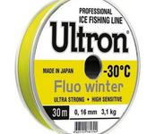 Леска ULTRON Fluo Winter 0,18 мм, 30 м, 4,0 кг, флуоресцентная (уп.10 шт) -30